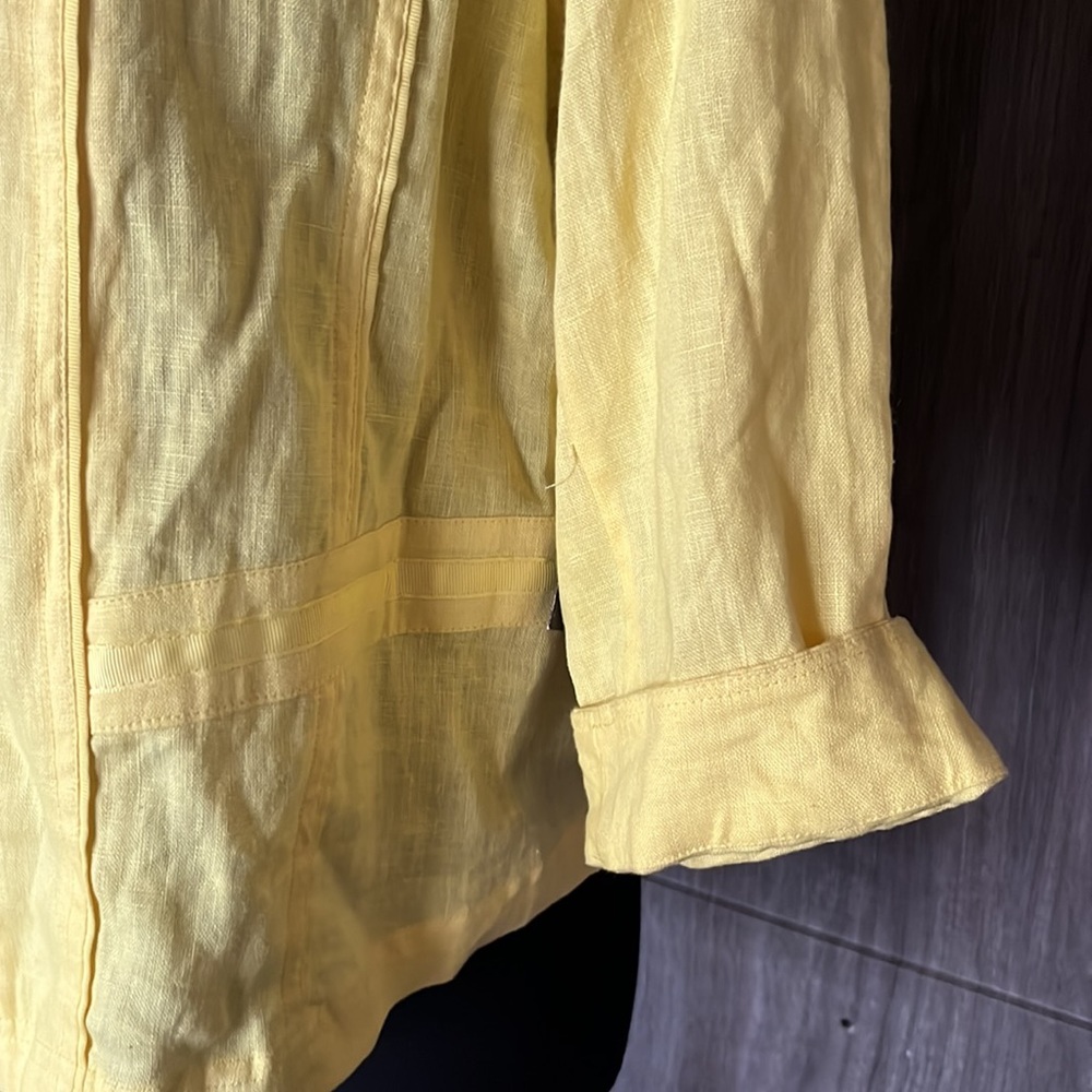 Multiples yellow Linen Jacket - Picture 4 of 11